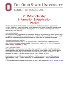 5 Scholarship 201 Information &amp; Application Packet