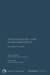 BANK OF ENGLAND | GARP GLOBAL RISK FORUM November 7-8, 2012