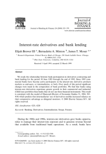 Interest-rate derivatives and bank lending Elijah Brewer III , Bernadette A. Minton
