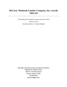 McCarty Wholesale Lumber Company, Inc. records MSS.341