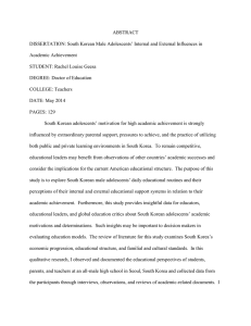 ABSTRACT DISSERTATION: South Korean Male Adolescents’ Internal and External Influences in