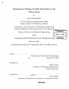 Mechanical  Testing of Solid  Materials  at ... Micro-Scale Sauri  Gudlavalleti