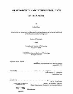GRAIN GROWTH AND TEXTURE EVOLUTION IN THIN FILMS