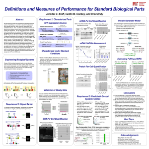 Definitions and Measures of Performance for Standard Biological Parts Abstract