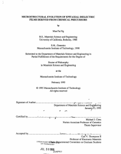 MICROSTRUCTURAL EVOLUTION OF EPITAXIAL DIELECTRIC FILMS DERIVED FROM  CHEMICAL PRECURSORS