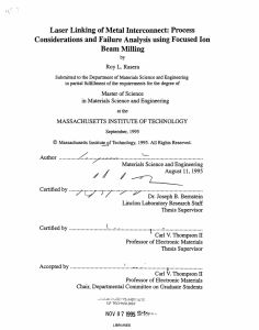 Laser Linking of Metal Interconnect: Process Beam Milling