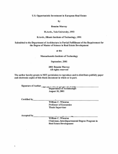 U.S.  Opportunistic Investment  in  European  Real Estate by Benaim  Murray M.Arch.,  Yale University,  1993