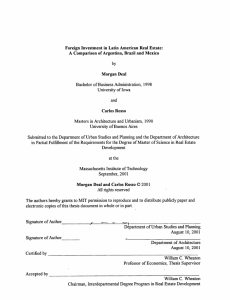 Foreign Investment  in  Latin American  Real ... A  Comparison of  Argentina, Brazil  and Mexico by