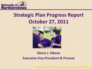 Strategic Plan Progress Report October 27, 2011 Gloria J. Gibson