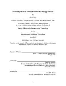 Feasibility Study of Fuel Cell Residential Energy Stations