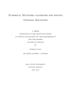 Numerical Multigrid algorithm for solving Integral Equations