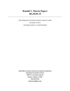 Ronald V. Morris Papers RG.04.01.31