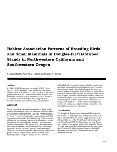 Habitat Association Patterns of Breeding Birds and Small Mammals in Douglas-Fir/Hardwood