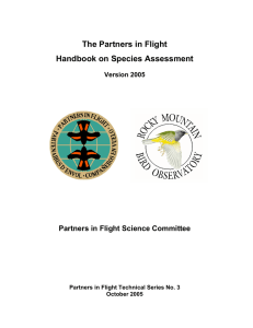 The Partners in Flight Handbook on Species Assessment