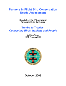 Partners in Flight Bird Conservation Needs Assessment  October 2008