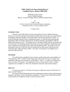 Eddy Gulch Late-Successional Reserve Landbird Survey Report 2009-2010