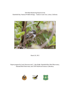 2010 Bird Monitoring Report for the