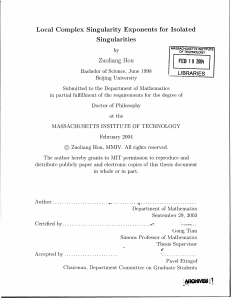 Singularities Local  Complex  Singularity  Exponents  for Isolated