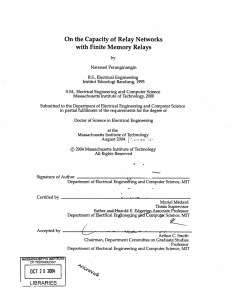 On the Capacity of  Relay  Networks by Natanael Peranginangin