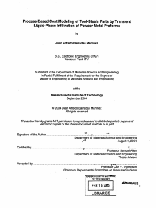 Process-Based Cost Modeling of Tool-Steels Parts by Transient