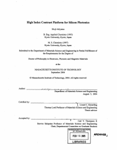 High Index Contrast Platform for Silicon Photonics