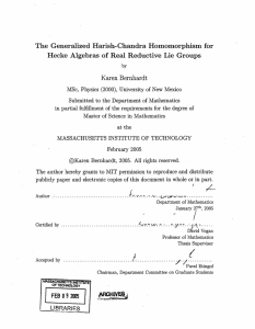 The Generalized Harish-Chandra Homomorphism for Karen Bernhardt