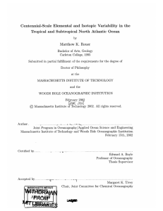 Centennial-Scale  Elemental  and  Isotopic  Variability ... Tropical  and  Subtropical  North  Atlantic ...