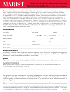 School of Social and Behavioral Sciences Assistantship Application