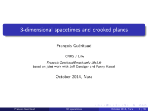 3-dimensional spacetimes and crooked planes Fran¸cois Gu´ eritaud