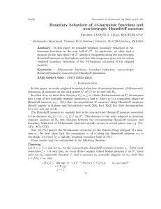 M-harmonic functions and Boundary behaviour of non-isotropic Hausdorff measure