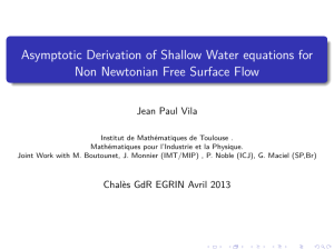 Asymptotic Derivation of Shallow Water equations for Jean Paul Vila