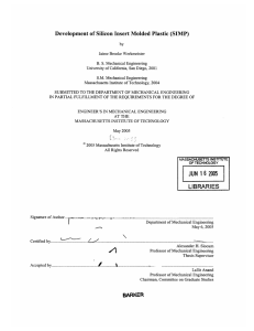 Development  of Silicon  Insert Molded  Plastic ...