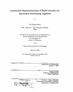 Irreducible Representations  of Braid  Groups via