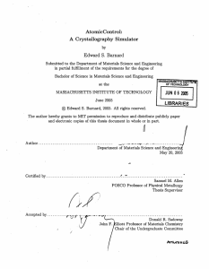AtomicControl: A  Crystallography  Simulator Edward  S. Barnard