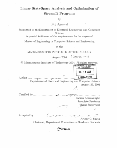 StreamIt Programs Sitij  Agrawal