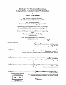 Strategies For Aluminum Recycling: Insights From Material System  Optimization