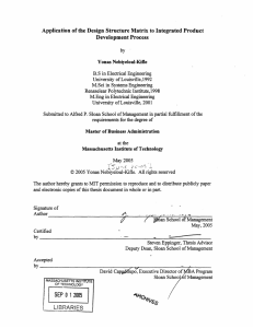 Application of the Design Structure Matrix to Integrated Product