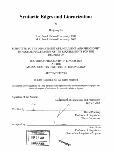 Syntactic Edges and Linearization