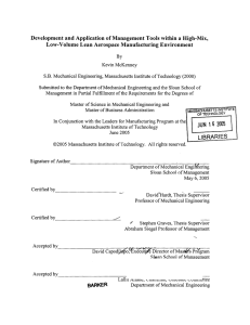 Development  and Application  of Management  Tools ... Low-Volume  Lean Aerospace  Manufacturing Environment