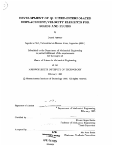 DISPLACEMENT/VELOCITY ELEMENTS FOR DEVELOPMENT  OF  Q1  MIXED-INTERPOLATED