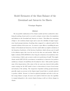 Model Estimates of the Mass Balance of the