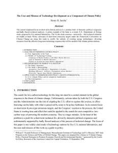 The Uses and Misuses of Technology Development as a Component... Abstract Henry D. Jacoby