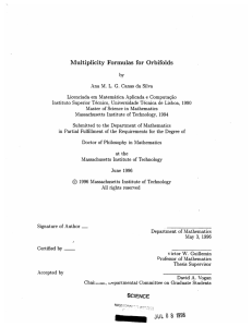 Multiplicity  Formulas  for  Orbifolds