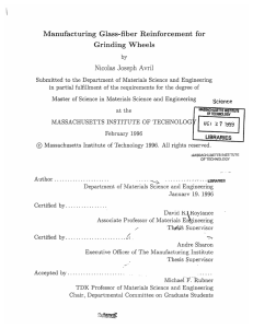 Manufacturing  Glass-fiber  Reinforcement  for Grinding Wheels Nicolas  Joseph Avril