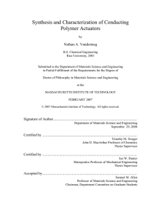 Synthesis and Characterization of Conducting Polymer Actuators Nathan A. Vandesteeg