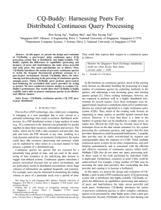 CQ-Buddy: Harnessing Peers For Distributed Continuous Query Processing