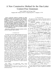 A New Constructive Method for the One-Letter Context-Free Grammars