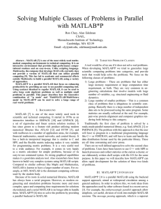 Solving Multiple Classes of Problems in Parallel with MATLAB*P