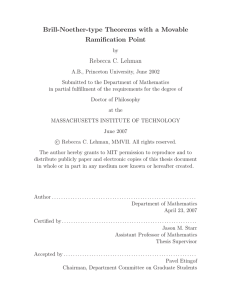 Brill-Noether-type Theorems with a Movable Ramification Point Rebecca C. Lehman