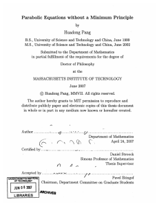 by Parabolic  Equations without  a  Minimum  Principle